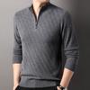 Cárdigan de Cachemira Hengyuanxiang para Hombre 2024 Otoño e Invierno Nueva Moda Versátil Cierre de Cremallera Cuello Medio Alto Suéter para Hombre