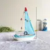 Modelo de Velero Decorativo Mediterráneo Pequeños Adornos Navegación Fluida Artesanía Creativa Regalo Piratas Barco de Madera Barco de Pesca Sala de Estar