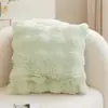 Fronha de almofada de pelúcia bolha estilo creme em estoque com pregas tridimensionais, capa de almofada de pelo de coelho sintético, fronha decorativa para casa de temporada, atacado