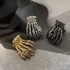 Pinza de Garra de Calavera Gótica para Halloween Estilo Oscuro Plegado Pinza de Cabello de Aleación Parte Posterior de la Cabeza Recogido Pinza de Tiburón Cola de Caballo Accesorios para el Cabello