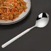 Aço Inoxidável Alemão Colher para Comida Ocidental Estilo Japonês Colher Doméstica de Qualidade Alimentar Luxo Acessível Sofisticada Colher de Café Exquisita Colher com Padrão Martelado