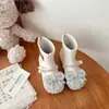 Botas Martin de Moda para Niñas Otoño e Invierno Nuevas Botas Cortas para Niños Lazo de Mariposa con Pedrería Botas Individuales Estilo Princesa de Bebé Botas de Algodón de Dos Capas