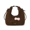 Bolsa Casual de Lã de Cordeiro Plush de Comércio Exterior Tendência e Requintada para Mulheres, Mini Bolsa de Ombro Versátil