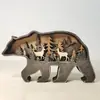 Nuevas Artesanías de Madera Navideñas Transfronterizas Creativas Animales del Bosque Norteamericano Decoración para el Hogar Adornos de Alce Oso Pardo