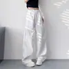 Pantalones casuales no transparentes de secado rápido para mujer, pantalones ligeros de verano de pierna ancha que estilizan, pantalones cargo plisados de cintura alta talla grande