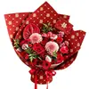 Papel Cartão Dourado (Dupla Felicidade) em Forma de Coração Concêntrico, Papel para Modelagem, Floricultura, Papel de Embrulho Flor Vermelha Espessado, Papel de Embrulho para Flores de Noivado, Casamento