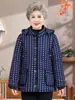 Chaqueta de Invierno Acolchada de Algodón con Forro Polar de la Abuela, Abrigo Engrosado con Capucha para Mujeres de Mediana Edad y Mayores, Ropa de Abrigo de Otoño e Invierno para Señoras Mayores