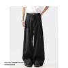 Pantalones Machete Holgados de Marca de Moda para Hombre Verano Estilo Americano Caída Casual Pierna Ancha Alta Calle Todo Combinable Rufián Guapo Pantalones Plisados