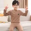 Conjunto de ropa interior térmica de otoño para niños con cuello medio, conjunto de ropa interior térmica para niñas, pijamas para niños, camisetas interiores para niños pequeñas y medianas para estudiantes