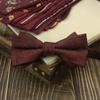 Pajarita de estilo nuevo para hombre, diseño rojo oscuro, estilo vintage para boda, combina con todo, para novio, boda, para mujer, con nudo floral a rayas, personalizada.