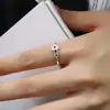 Anillo de Pin con Corazón de Circonita Microincrustada Amanecer de Primavera para Mujer, Anillo de Clip Ajustable de Moda de Lujo Ligero, Anillo para el Dedo Índice