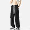 Pantalones Cargo de Algodón Puro para Hombre 2025 Primavera y Verano Nuevo Americano Retro Suelto Bolsillos Múltiples Pantalones Rectos de Pierna Ancha Pantalones Casuales