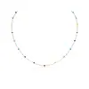 Collar de Plata con un Toque de Lujo, Diseño de Nicho para Mujer, Gargantilla Dopamina de Cuentas Redondas de Colores, Accesorio de Cuello Personalizado para Mujer