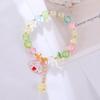 Pulsera de Cuentas de Vidrio para Niños Pulsera de Cristal de Flor de Dibujos Animados de Princesa Joyería Accesorio de Mano para Estudiantes Estilo Infantil