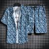 Traje de praia para homens e mulheres Camisa de manga curta personalizada estampada à beira-mar Casual Camisa de férias Estampa floral masculina