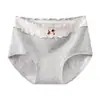 Braguitas de mujer de algodón puro de talle medio, antibacterianas 10A, Clase A, encaje con volantes, estilo retro británico, bloques de color, braguitas para chicas jóvenes.