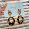 Pendientes geométricos de leopardo con forma de diamante, elegantes, estilo coreano, para mujer, diseño único, pendientes de influencer de moda, accesorios para la oreja versátiles