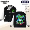 Gafas de sol de Minecraft, chaqueta de béisbol infantil temática de Creeper, top deportivo de bloques de color para niños, atuendo elegante de estudiante