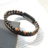 Pulsera Decorativa de Ojo de Tigre Volcánico Transfronteriza para Hombre, Pulsera de Cuero PU y Piedras Naturales con Cuentas de Verano, Pulsera Colorida para Hombre