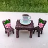 Accesorios para Rocallas, Piedra Absorbente de Agua, Adornos para Bonsái, Micro Paisaje, Decoración de Musgo para Suculentas, Mesa Miniatura, Silla, Botella de Vino, Café