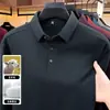 Camiseta de Manga Larga con Solapa de Lana y Seda para Hombre 2026 Otoño Nuevo Color Sólido Camisa Polo Casual de Negocios para Hombre de Mediana Edad