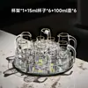 Juego de Copas de Cristal para Licores de Lujo Ligero con Decantador de Borde Dorado, Vasos de Chupito de Estilo Sencillo, Copas en Forma de Bala y Copas para Licores