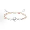 Pulsera de Trébol de Cuatro Hojas de Plata Pura 999, Pulsera Tejida a Mano, Pulsera Sencilla para Pareja, Venta al por Mayor de Regalos, Dropshipping