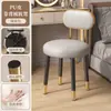 Taburete de Maquillaje con Sensación de Lujo Ligero y Gama Alta, Taburete para el Hogar con Respaldo para Habitación de Niñas, Silla de Tocador para Dormitorio Principal, Taburete Redondo, Silla de Manicura