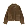 Moda femenina europea y americana transfronteriza AliExpress artículo más vendido chaqueta bomber de cuero elegante