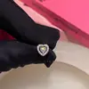 Pendientes de seis piezas con diseño de nicho femenino bañados en plata de alta calidad con forma de corazón rosa y circonitas