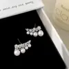 Informales, Versátiles, Elegantes, Lujo Accesible, Gama Alta, Pendientes de Zirconio Brillantes Incrustados con Perlas, Diseño de Nicho, Pendientes Elegantes para el Día a Día