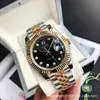 Relógio Mecânico Automático Laojia com Bisel Dentado, Pulseira de Aço Inoxidável, Mostrador com Diamantes, Luminoso, À Prova d'Água, Relógio Masculino para Negócios