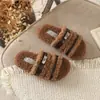 Novas Pantufas de Algodão Versáteis com Atmosfera Retrô para Meninas Outono e Inverno, Aconchego Casual, Tira Única