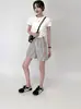 Suministro Exclusivo Transfronterizo de Pantalones Cortos de Mujer de Venta Caliente Verano 2026, Pantalones Cortos Cómodos de Línea A Burbuja Arrugados con Cordón y Rayas Verticales