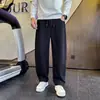 Calça de moletom casual masculina de marca da moda para outono e inverno, calça masculina pesada de corte curvo, nova calça casual esportiva elegante de perna reta