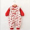 Ropa de Año Nuevo para Bebé Ropa de Invierno Gruesa para Fuera de la Ciudad Ropa Festiva para Bebé Recién Nacido Cien Días de Edad Ropa de Una Pieza Estilo Chino