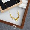 Novo estilo chinês vietnamita ouro retrô escovado sete folhas de ginkgo colar clavícula joias femininas suprimento atacado