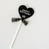 Tarjeta de estrella tarjeta de pastel de caballero negro decoración acrílica para hornear 2G guapo riqueza enchufe importante