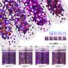 Kit de glitter para nail art, lantejoulas, pó de glitter, gradiente Azul Roxo 123mm, esmalte misto, joia, cola, material de gota
