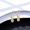 Pag&Mag Aretes Geométricos de Círculo Plata Joyería Aretes de Zirconia para Mujer Lujo Ligero Accesorios para Oreja de Alta Gama Venta al por Mayor por Lote