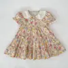 Vestido de Verano Nuevo Estilo para Niñas Estilo Coreano Floral de Manga Corta Mameluco para Bebé Vestido de Princesa Conjunto para Hermanas Niñas