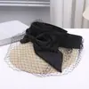 Elegante Malla con Lazo Elegante Versátil para Mujer Sombrero de Copa Vacío Transpirable para Viajes al Aire Libre Ala Ancha Sombrero para el Sol