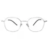 20833 Marco de Gafas Antiluz Azul Estilo Artístico Plata Ultraligero Titanio Puro para Hombres y Mujeres, Marco Grande Simple