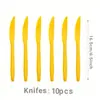 En Stock Color Sólido Tema Amarillo Decoraciones para Fiesta de Cumpleaños Vajilla Desechable Platos de Papel, Cuchillos, Tenedores, Cucharas, Manteles y Suministros