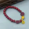 Pulsera de cinabrio boutique este año de vida pulsera de anillo único anillo liso doble valiente joyería para hombres y mujeres regalo fábrica al por mayor