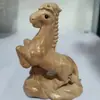 Doze Signos do Zodíaco Madeira de Pessegueiro Esculpido à Mão Artesanato Animal Enfeites, Conjunto Completo de Esculturas em Madeira do Zodíaco, Fofos Enfeites de Mão