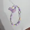 Alça de celular em acrílico com contas, estilo Instagram, com estrelas e laços, pingente fofo e fresh para bolsa