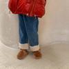 Pantalones Casuales de Mezclilla Patchwork Peludos Estilo Coreano para Niñas Invierno 2025, Gruesos, Ajustados, Versátiles, Forrados de Felpa para Niños