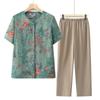 Conjunto de Verão para Mãe, Mulheres de Meia-Idade e Idosas, Roupa de Vovó, Conjunto de Duas Peças de Manga Curta para Mulheres Idosas 2026