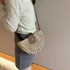 Bolsa de Palha Tecida de Verão 2026 para Mulheres, Bolsa de Praia para Férias, Bolsa Transversal de Ombro, Bolsa Sela de Axila, Bolsa Pequena Tecida